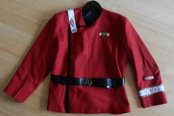 The finished jacket with belt, laid out